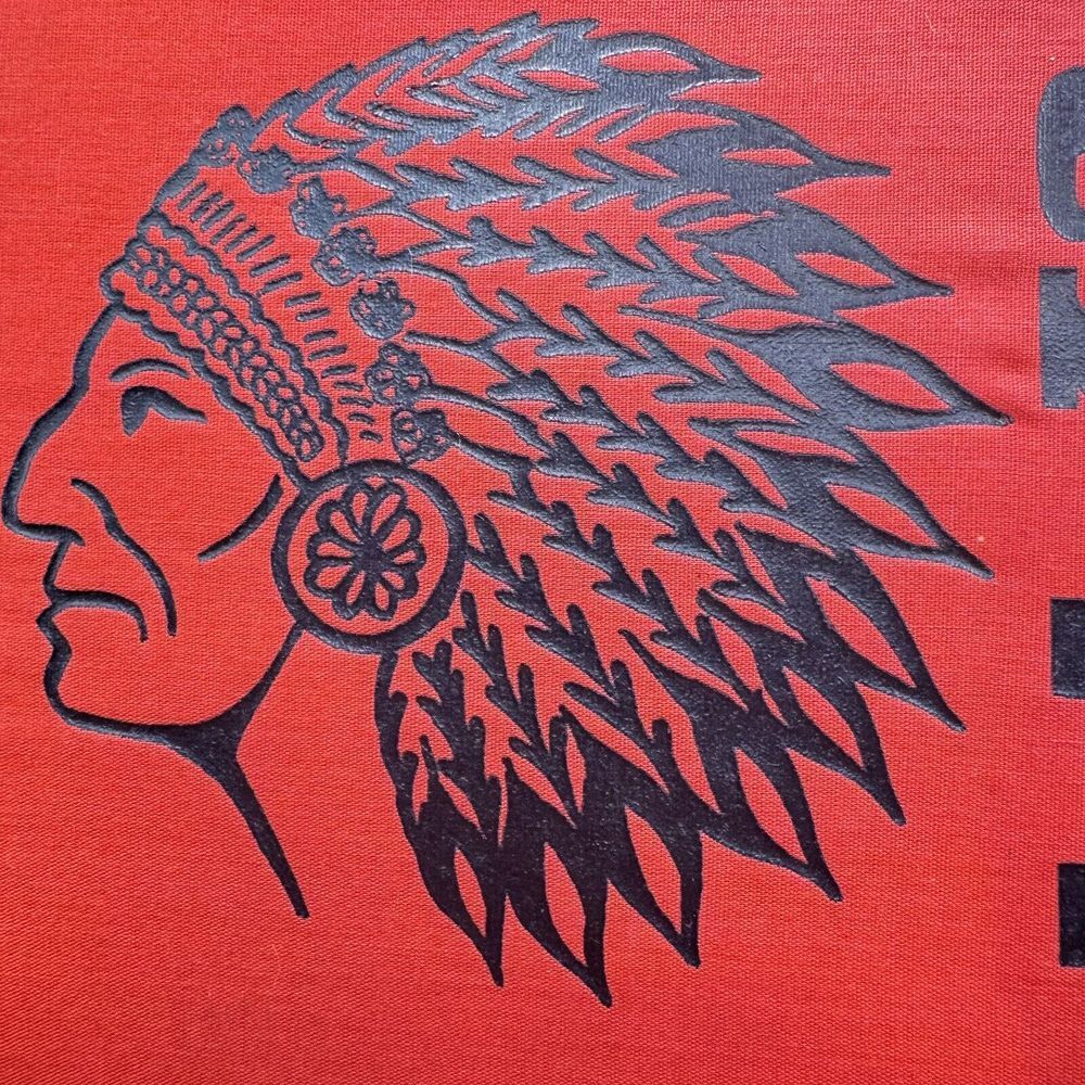 Shawnee Indians Football 2 Vintage Seat Cushions Red With Chief Logo Plymouth PA - Picture 13 of 15